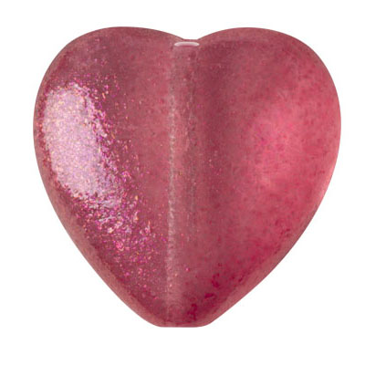 GBHRT-FPS-896 - Czech Glass Heart - Raspberry